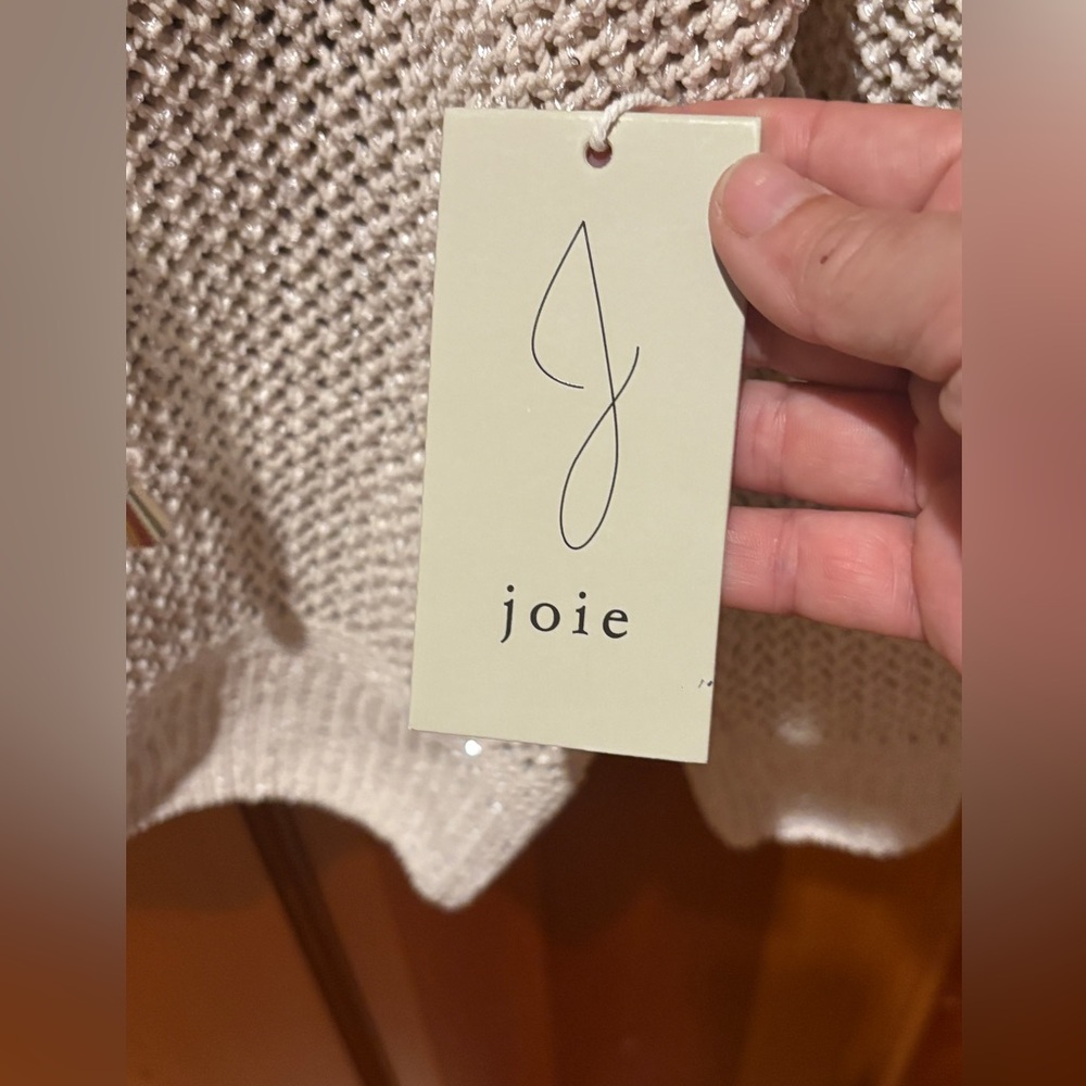 Joie Lace Up Open Stitch Pullover Sweater with Sequins - NWT - Picture 7 of 14